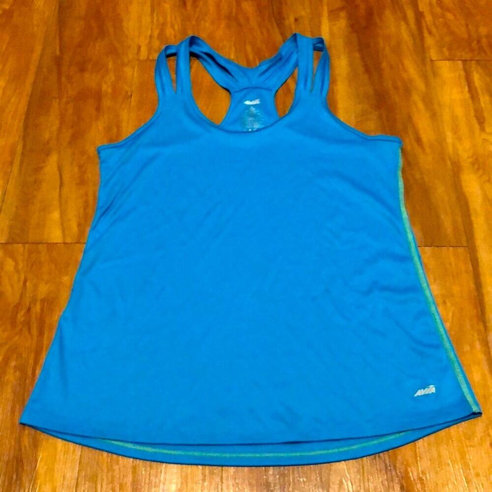 Avia Blue Racerback Double Strap Tank Top Size Medium
